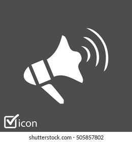 Megaphone soon icon. Loudspeaker symbol.