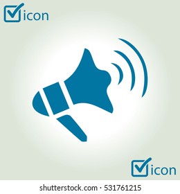 Megaphone soon icon. Loudspeaker symbol.