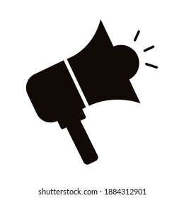 megaphone sound block style icon vector illustration design