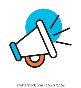 megaphone sound device line and fill style icon vector illustration design