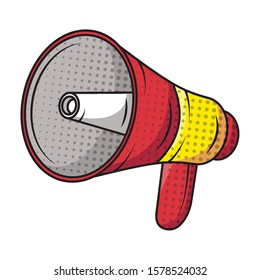 megaphone sound device pop art style vector illustration design