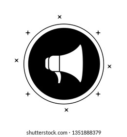 megaphone sound in frame circular
