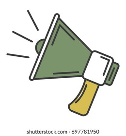 megaphone sound isolated icon