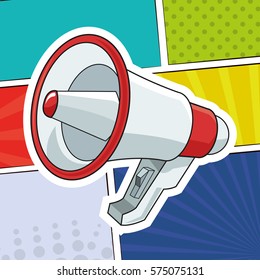 Megaphone Sound Pop Art Design