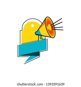 megaphone sound with ribbon and tag commercial