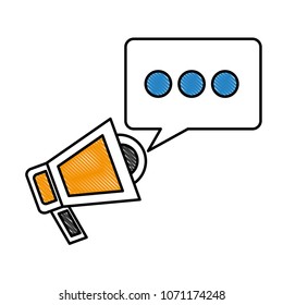 megaphone sound with speech bubble