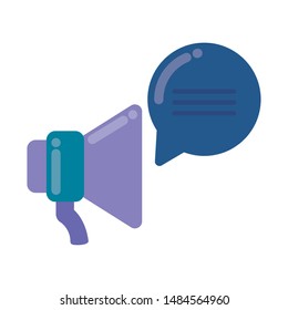 megaphone sound with speech bubble