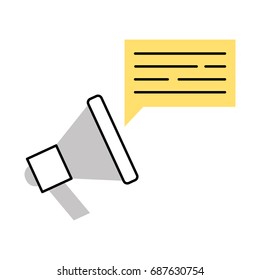 megaphone sound with speech bubble