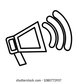 megaphone sound with sound waves