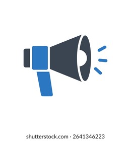 Megaphone with sound waves icon