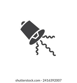 Megáfono con icono vectorial de ondas sonoras. signo plano relleno para concepto móvil y diseño web. Icono de glifo de contaminación de ruido. Símbolo, ilustración del logotipo. Gráficos vectoriales