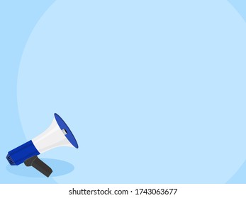 megaphone and space marketing or advertising concept 