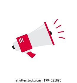 Megaphone, Lautsprecher, Ansager Symbol, Vektorgrafik einzeln auf weißem Hintergrund.