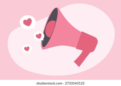 megaphone speaker for announcing Valentine's Day festival