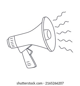 Megaphone Speaker Audio Horn Outline Doodle Stock Vector (Royalty Free ...