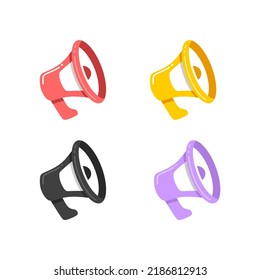 megaphone, speaker, broadcast, share  Colorful  vector icon set.  isolated on white background. 