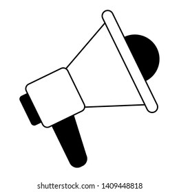 megaphone speaker cartoon vector illustration graphic design in black and white