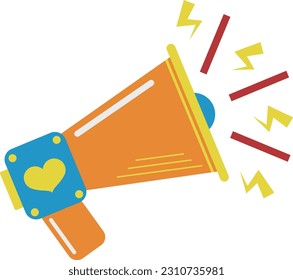 Megaphone Speaker Flat Illustration Icon 