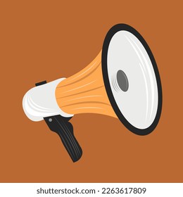 Megaphone speaker flat vector illustration. Cute portable megaphone speaker cartoon vector illustration for graphic design and decorative element