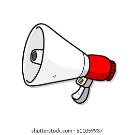 Megaphone Speaker. A hand drawn vector illustration of a megaphone.