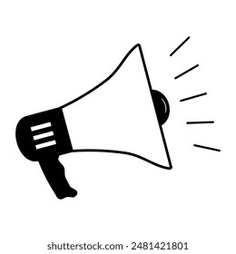 Megaphone speaker icon. Attribute for organizers and leading mass events.