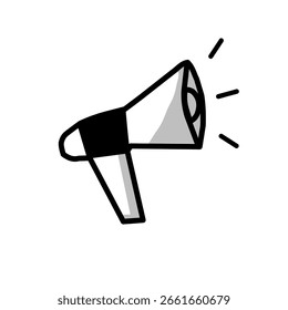 Megaphone or speaker icon cartoon vector. Education and business stationery. White colour