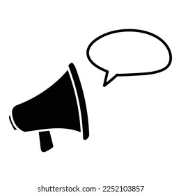Plantilla de diseño de iconos de altavoz Megaphone aislada