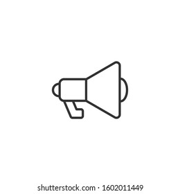 Megaphone speaker icon in flat style. Bullhorn sign vector illustration on white isolated background. Scream announcement business concept.