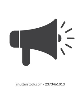 Megaphone speaker icon isolated flat design vector illustration on white background.