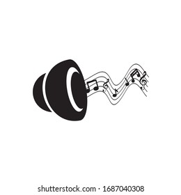 Logo-Design-Vektorillustration für Megaphone-Lautsprecher