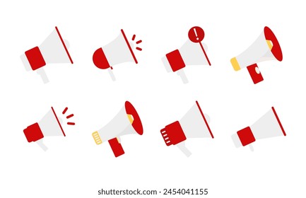 Megaphon Lautsprecher Illustration Element Set