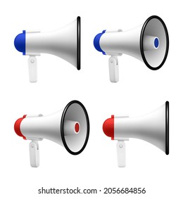 Megaphone speaker. Loudspeaker bullhorn. Realistic vector illustration isolated on white background	