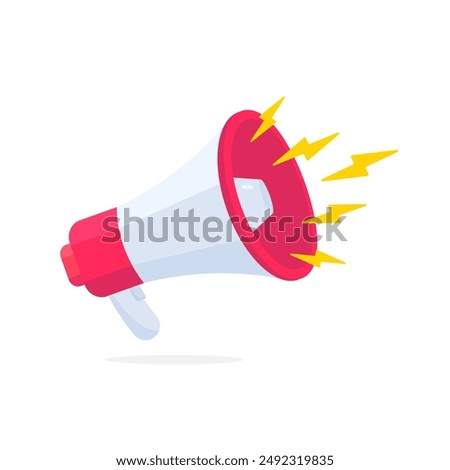 Megaphone speaker or loudspeaker bullhorn, vector illustration. Broadcasting megaphone sign. Loudspeaker vector icon. Loudspeaker, speaker, bullhorn alert.