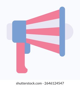 Megaphone, Speaker Printed American Flag, Fourth Of July Icon, Vector Style Flat Icon.