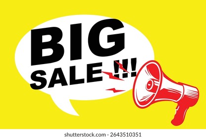 Megaphone speaker for sales and shopping online advertisement. Flash sale, Best choice, order now, special offer, big sale banner. Loud speaker tag and sticker.