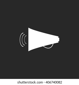 Megaphone speaker sign simple icon on background