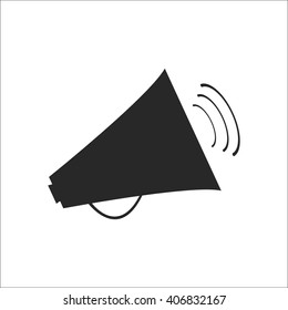 Megaphone speaker sign simple icon on background