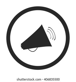 Megaphone speaker sign simple icon on background