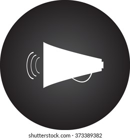 Megaphone speaker simple icon on colorful background