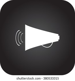 Megaphone speaker simple icon on colorful background