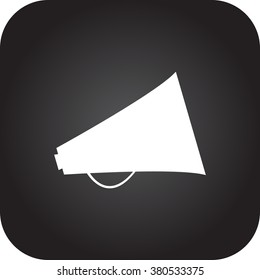 Megaphone speaker simple icon on colorful background