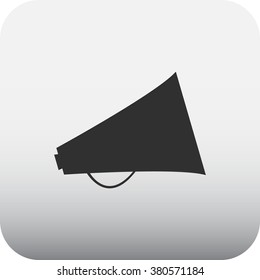 Megaphone speaker simple icon on grey background
