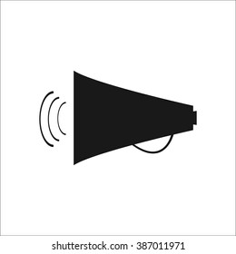 Megaphone speaker simple icon on white background