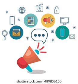 megaphone speaker talk message social network