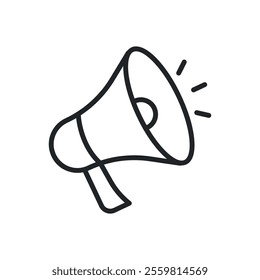 Megaphone, speaker thin line icons. Perfect pixel on transparent background