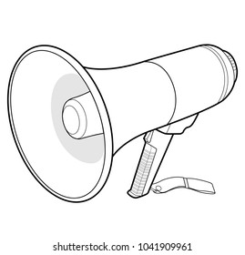 Megaphone Speaker vector illustration flat sketches template