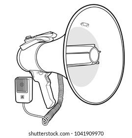 Megaphone Speaker vector illustration flat sketches template