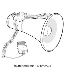 Megaphone Speaker vector illustration flat sketches template