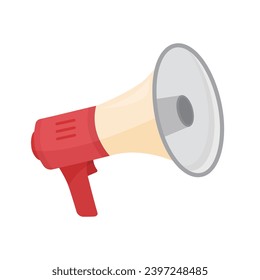 Megaphone speaker vector illustration on white background. Loud speaker can use for sports activities, cheerleading, schools, director, athletic field and emergency response situations.