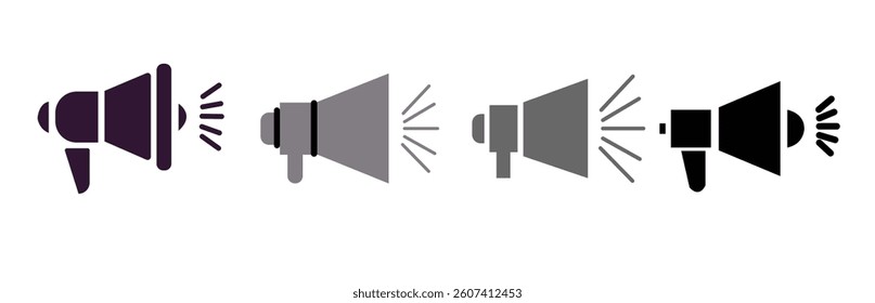 Megaphone speaker vector illustration set